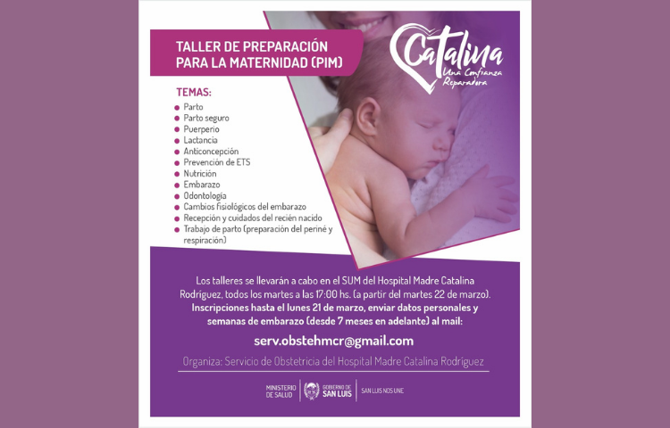 Merlo y la Costa: Nuevo Taller de “Preparación para la Maternidad” en el Hospital “Madre Catalina Rodríguez”